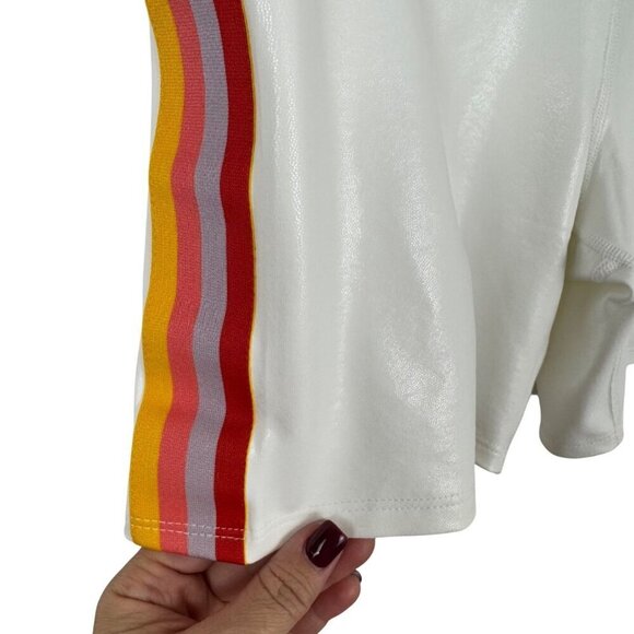 EleVen by Venus Williams NEW Candy Dreams Biker White Foil Women Lrg Activewear - Picture 3 of 10